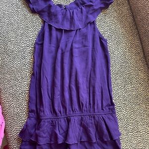 Express | Purple Ruffled Top - Small Sleeves